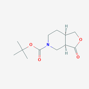 molecular formula C12H19NO4 B8023529 tert-butyl (3aR,7aR)-3-oxo-1,3a,4,6,7,7a-hexahydrofuro[3,4-c]pyridine-5-carboxylate 