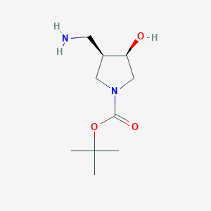 molecular formula C10H20N2O3 B8023537 (3R,4R)-tert-Butyl 3-(aminomethyl)-4-hydroxypyrrolidine-1-carboxylate 