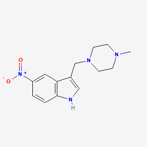 molecular formula C14H18N4O2 B8023555 3-((4-Methylpiperazin-1-YL)methyl)-5-nitro-1H-indole CAS No. 3414-71-9