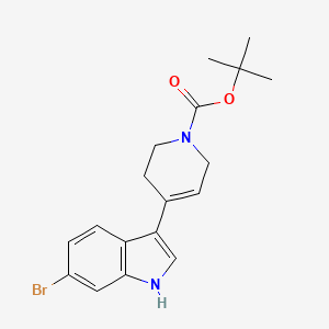 molecular formula C18H21BrN2O2 B8023558 Tert-butyl 4-(6-bromo-1H-indol-3-YL)-5,6-dihydropyridine-1(2H)-carboxylate 