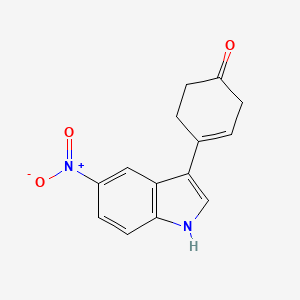 molecular formula C14H12N2O3 B8023563 4-(5-nitro-1H-indol-3-yl)cyclohex-3-en-1-one 