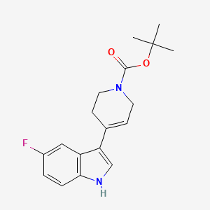 molecular formula C18H21FN2O2 B8023566 4-(5-fluoro-1H-indol-3-yl)-3,6-dihydro-2H-pyridine-1-carboxylic acid tert-butyl ester 