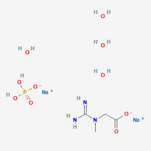 molecular formula C4H18N3Na2O10P B8023570 Sodium N-carbamimidoyl-N-methylglycinate dihydrogen phosphate tetrahydrate 