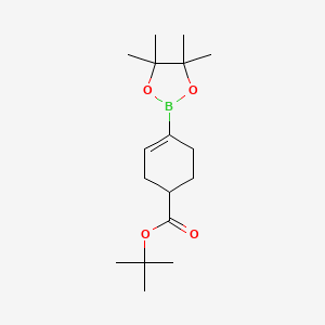molecular formula C17H29BO4 B8023574 tert-Butyl 4-(4,4,5,5-tetramethyl-1,3,2-dioxaborolan-2-yl)cyclohex-3-enecarboxylate 