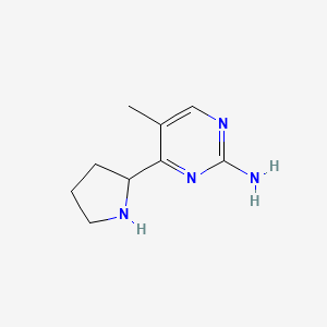 molecular formula C9H14N4 B8023586 5-Methyl-4-(pyrrolidin-2-yl)pyrimidin-2-amine 