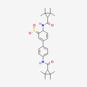 molecular formula C28H36N2O4S B8023617 2,2,3,3-tetramethyl-N-[6-sulfonyl-4-[4-[(2,2,3,3-tetramethylcyclopropanecarbonyl)amino]phenyl]cyclohexa-2,4-dien-1-yl]cyclopropane-1-carboxamide 