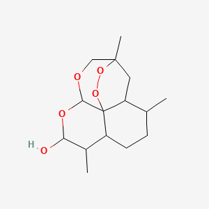 molecular formula C15H24O5 B8023649 1,7,11-Trimethyl-3,5,14,15-tetraoxatetracyclo[10.3.1.0^{4,13}.0^{8,13}]hexadecan-6-ol 