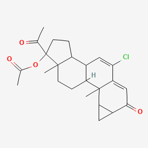molecular formula C24H29ClO4 B8023651 1-Acetyl-5-chloro-8b,10a-dimethyl-7-oxo-1,2,3,3a,3b,7,7a,8,8a,8b,8c,9,10,10a-tetradecahydrocyclopenta[a]cyclopropa[g]phenanthren-1-yl acetate 