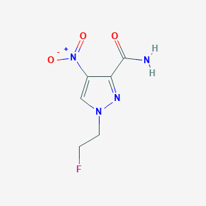molecular formula C6H7FN4O3 B8023682 1-(2-fluoroethyl)-4-nitro-1H-pyrazole-3-carboxamide 