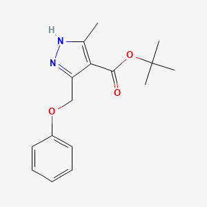 molecular formula C16H20N2O3 B8023699 tert-butyl 3-methyl-5-(phenoxymethyl)-1H-pyrazole-4-carboxylate 