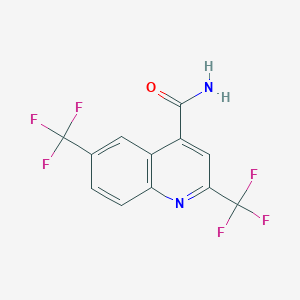 molecular formula C12H6F6N2O B8023770 2,6-Bis(trifluoromethyl)quinoline-4-carboxamide 