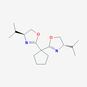 molecular formula C17H28N2O2 B8023785 (4S,4'S)-2,2'-(Cyclopentane-1,1-diyl)bis(4-isopropyl-4,5-dihydrooxazole) 