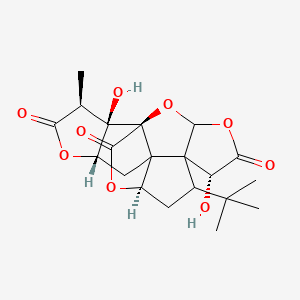 molecular formula C20H24O9 B8023792 (1R,6R,8S,10R,13S,16S,17R)-8-tert-butyl-6,17-dihydroxy-16-methyl-2,4,14,19-tetraoxahexacyclo[8.7.2.01,11.03,7.07,11.013,17]nonadecane-5,15,18-trione 