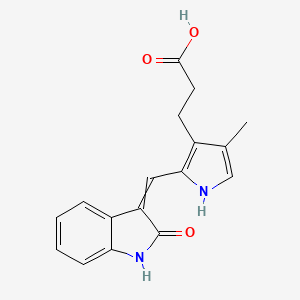 (Z)-3-(4-Methyl-2-((2-oxoindolin-3-ylidene)-methyl)-1H-pyrrol-3-yl)propanoic acid