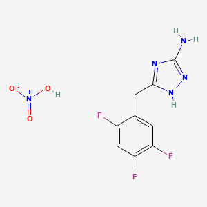 molecular formula C9H8F3N5O3 B8023910 5-(2,4,5-trifluorobenzyl)-1H-1,2,4-triazol-3-amine nitrate 