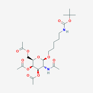 molecular formula C24H40N2O11 B8024027 [(2R,3R,4R,5R,6R)-5-acetamido-3,4-diacetyloxy-6-[5-[(2-methylpropan-2-yl)oxycarbonylamino]pentoxy]oxan-2-yl]methyl acetate 