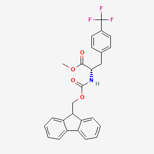 molecular formula C26H22F3NO4 B8024041 methyl (2S)-2-(9H-fluoren-9-ylmethoxycarbonylamino)-3-[4-(trifluoromethyl)phenyl]propanoate 