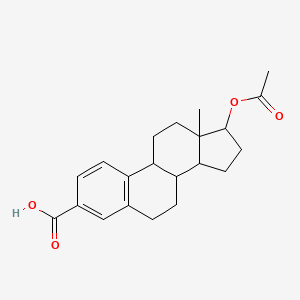 molecular formula C21H26O4 B8024058 17-Acetoxy-13-methyl-7,8,9,11,12,13,14,15,16,17-decahydro-6H-cyclopenta[a]phenanthrene-3-carboxylic acid 
