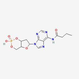 molecular formula C14H18N5O6P B8024083 N-[9-(2-hydroxy-2-oxo-4a,6,7,7a-tetrahydro-4H-furo[3,2-d][1,3,2]dioxaphosphinin-6-yl)purin-6-yl]butanamide 