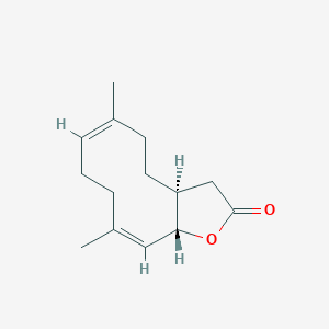 molecular formula C14H20O2 B8024087 (3aS,6Z,10Z,11aS)-6,10-dimethyl-3a,4,5,8,9,11a-hexahydro-3H-cyclodeca[b]furan-2-one 