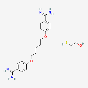 molecular formula C21H30N4O3S B8024090 4-[5-(4-Carbamimidoylphenoxy)pentoxy]benzenecarboximidamide;2-sulfanylethanol 