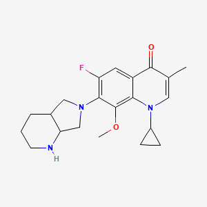 molecular formula C21H26FN3O2 B8024102 7-(1,2,3,4,4a,5,7,7a-Octahydropyrrolo[3,4-b]pyridin-6-yl)-1-cyclopropyl-6-fluoro-8-methoxy-3-methylquinolin-4-one 
