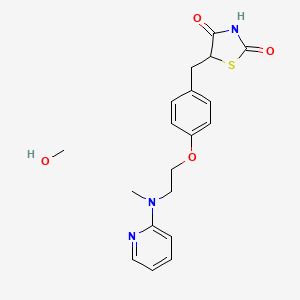 molecular formula C19H23N3O4S B8024112 Methanol;5-[[4-[2-[methyl(pyridin-2-yl)amino]ethoxy]phenyl]methyl]-1,3-thiazolidine-2,4-dione 