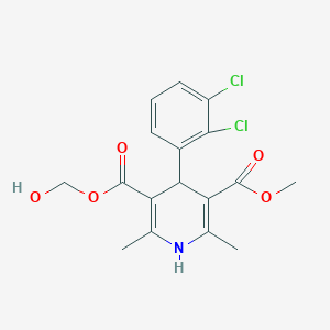 molecular formula C17H17Cl2NO5 B8024144 5-O-(hydroxymethyl) 3-O-methyl 4-(2,3-dichlorophenyl)-2,6-dimethyl-1,4-dihydropyridine-3,5-dicarboxylate 