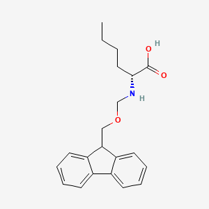 molecular formula C21H25NO3 B8024163 (2R)-2-(9H-fluoren-9-ylmethoxymethylamino)hexanoic acid 