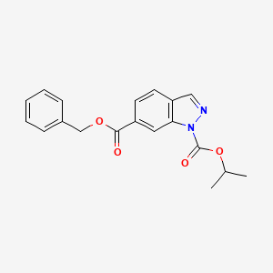 molecular formula C19H18N2O4 B8024186 6-O-benzyl 1-O-propan-2-yl indazole-1,6-dicarboxylate 