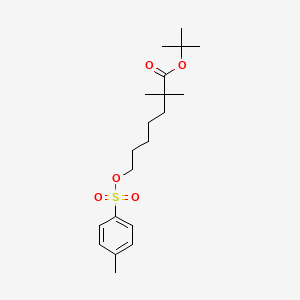 molecular formula C20H32O5S B8024194 Tert-butyl 2,2-dimethyl-7-(4-methylphenyl)sulfonyloxyheptanoate 