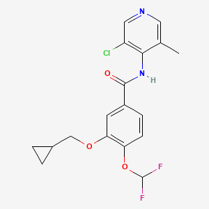 molecular formula C18H17ClF2N2O3 B8024201 N-(3-Chloro-5-methylpyridin-4-YL)-3-(cyclopropylmethoxy)-4-(difluoromethoxy)benzamide 