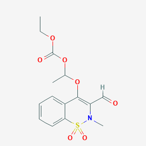 Ethyl 1-[(3-formyl-2-methyl-1,1-dioxo-1lambda6,2-benzothiazin-4-yl)oxy]ethyl carbonate