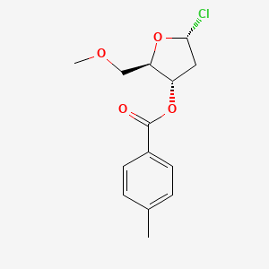 molecular formula C14H17ClO4 B8024217 [(2R,3S,5R)-5-chloro-2-(methoxymethyl)oxolan-3-yl] 4-methylbenzoate 