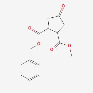 molecular formula C15H16O5 B8024230 1-Benzyl 2-methyl 4-oxocyclopentane-1,2-dicarboxylate 