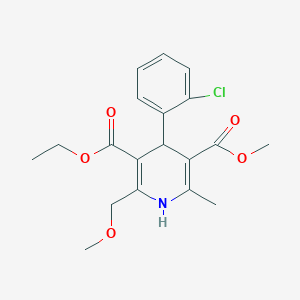 molecular formula C19H22ClNO5 B8024243 3-O-ethyl 5-O-methyl 4-(2-chlorophenyl)-2-(methoxymethyl)-6-methyl-1,4-dihydropyridine-3,5-dicarboxylate 