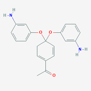 molecular formula C20H20N2O3 B8024263 1-[4,4-Bis(3-aminophenoxy)cyclohexa-1,5-dien-1-yl]ethanone 