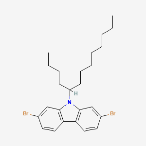 molecular formula C25H33Br2N B8024270 2,7-Dibromo-9-tridecan-5-ylcarbazole 
