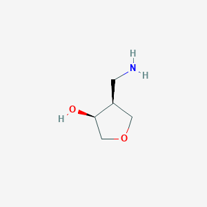 molecular formula C5H11NO2 B8024273 cis-4-(Aminomethyl)oxolan-3-ol 
