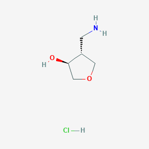 molecular formula C5H12ClNO2 B8024277 (3R,4S)-rel-4-(Aminomethyl)tetrahydrofuran-3-ol hydrochloride 