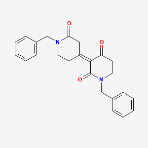 molecular formula C24H24N2O3 B8024302 1-benzyl-3-(1-Benzyl-2-oxo-piperidin-4-ylidene)piperidine-2,4-dione 