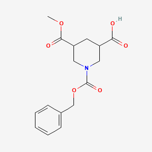 molecular formula C16H19NO6 B8024310 1-(Benzyloxycarbonyl)-5-(methoxycarbonyl)piperidine-3-carboxylic acid 
