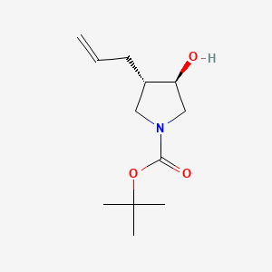 molecular formula C12H21NO3 B8024314 trans 1-Boc-3-allyl-4-hydroxypyrrolidine 