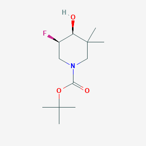 molecular formula C12H22FNO3 B8024354 cis-1-Boc-3-fluoro-5,5-dimethylpiperidin-4-ol 