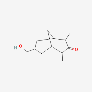 molecular formula C12H20O2 B8024365 7-(Hydroxymethyl)-2,4-dimethylbicyclo[3.3.1]nonan-3-one 