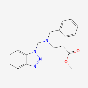 molecular formula C18H20N4O2 B8024375 Methyl 3-(((1H-benzo[d][1,2,3]triazol-1-yl)methyl)(benzyl)amino)propanoate 