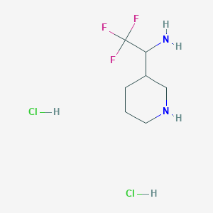 molecular formula C7H15Cl2F3N2 B8024397 2,2,2-Trifluoro-1-(piperidin-3-yl)ethanamine dihydrochloride 
