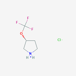 molecular formula C5H9ClF3NO B8024447 (3R)-3-(trifluoromethoxy)pyrrolidin-1-ium;chloride 