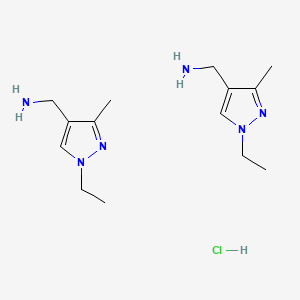 (1-Ethyl-3-methyl-1H-pyrazol-4-yl)methylamine hemihydrochloride