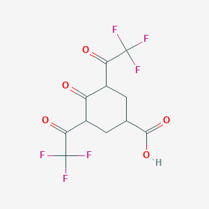 molecular formula C11H8F6O5 B8024463 4-Carboxy-2,6-bis(trifluoroacetyl)cyclohexanone 